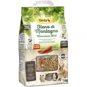 Високопланинско сено за гризачи GIMBI MOUNTAIN HAY WITH CARROTS 1кг. с моркови